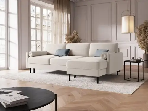 كنب زاوية حرف L رويال هوم 190×270×80 سم - بيج