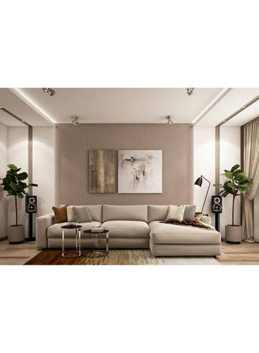 كنب زاوية حرف L رويال هوم 85×180×270 سم - بيج