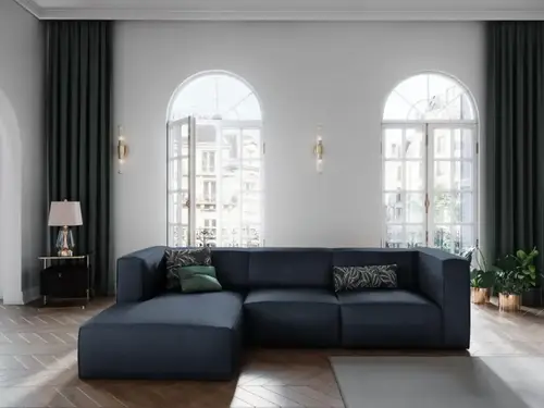 كنب زاوية حرف L رويال هوم 200×280×80 سم - ازرق داكن
