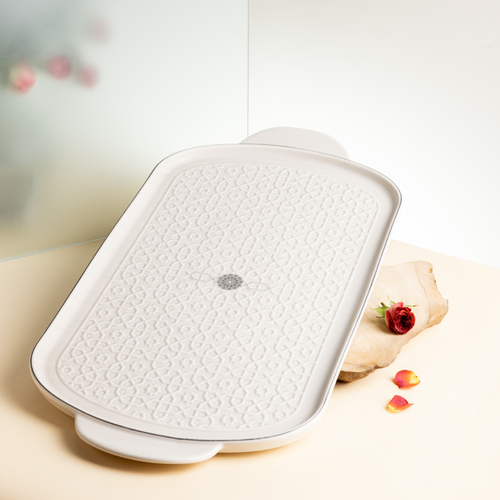  Serving Tray Rosette - White