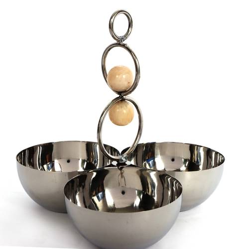 Multi-tier stainless steel dessert stand from the Fadha collection
