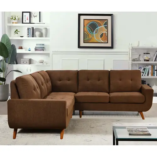 كنب زاوية حرف L رويال هوم 250×250×85 سم - بني