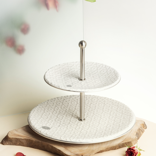  Serving Stand Rosette - White