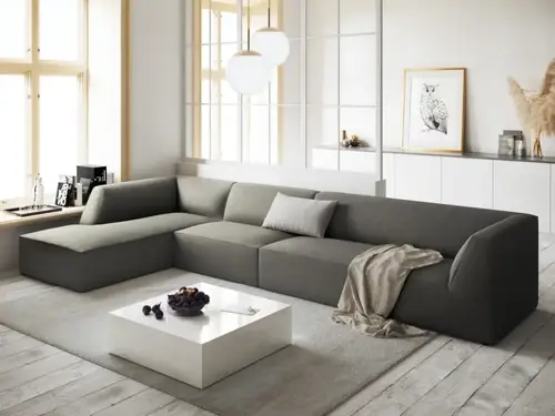 كنب زاوية حرف L رويال هوم 320×200×70 سم - رمادي