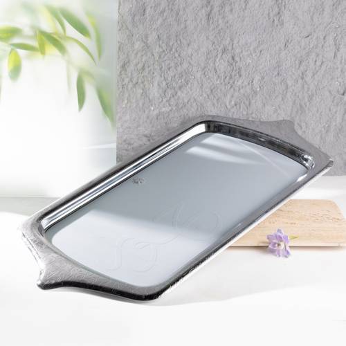 Iron Serving Tray From Jiwar - Light Green + Silver