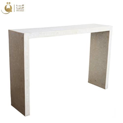 Apollo Console Table Flower Pattern - White
