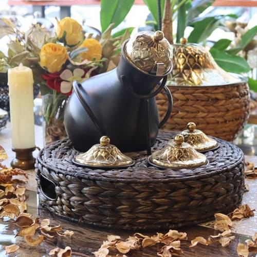 Grass Bean Jar - Black