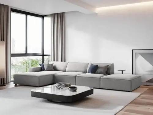 كنب زاوية حرف L رويال هوم 85×340×80 سم - رمادي