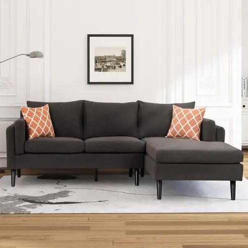 كنب زاوية حرف L رويال هوم 180×270×80 سم - رمادي داكن