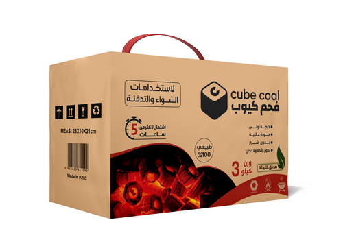 Cube Hexagonal charcoal 3KG for heating and grilling/