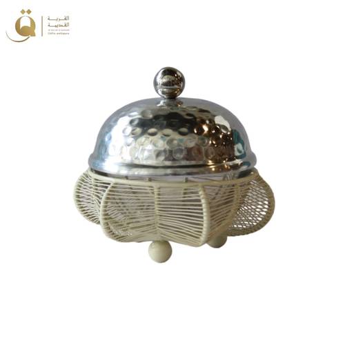 تمرية بغطاء فلور صغير - أبيض