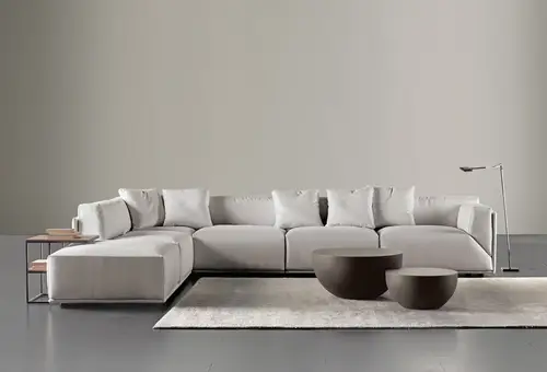 كنب زاوية حرف L رويال هوم 230×340×80 سم - بيج