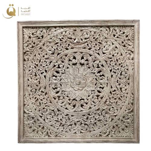 ديكور حائط كارفينغ 120x120 سم - بيج