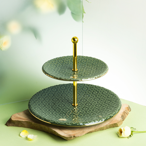 Serving Stand Rosette - Green