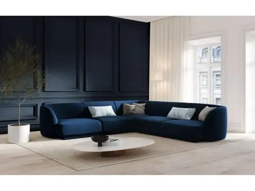 كنب زاوية حرف L  رويال هوم 250×250×85 سم - ازرق داكن