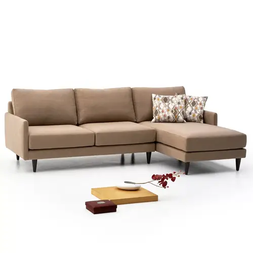 كنب زاوية حرف L رويال هوم 200×260×80 سم - بني فاتح