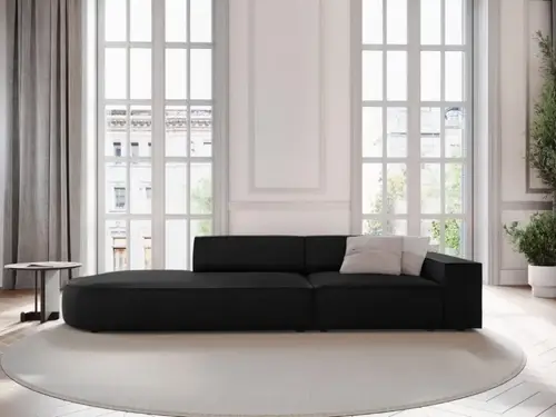 كنب زاوية رويال هوم 85×300×75 سم - اسود