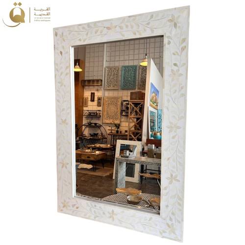 مرآة أبولو فلور 90x60 سم - أبيض