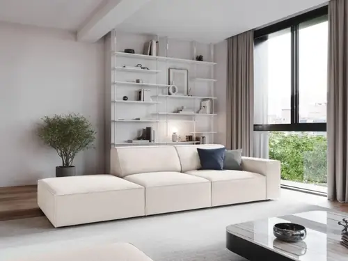 كنب زاوية رويال هوم 85×250×80 سم - ابيض