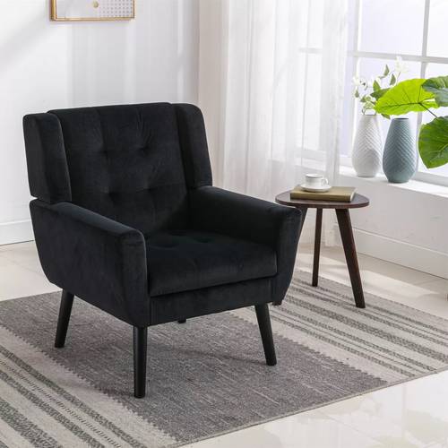 Arm Chair Marlin Velvet Royal Home 90x90x85 cm - Black