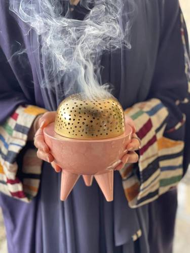  مبخرة كلاسي وردي - صغير