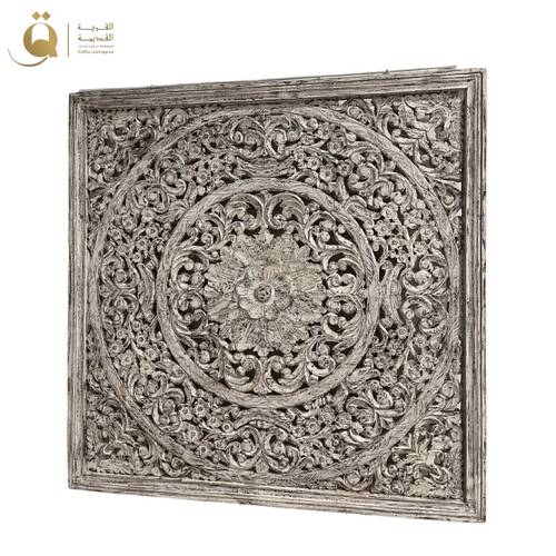 ديكور حائط كارفينغ 120x120 سم - رمادي