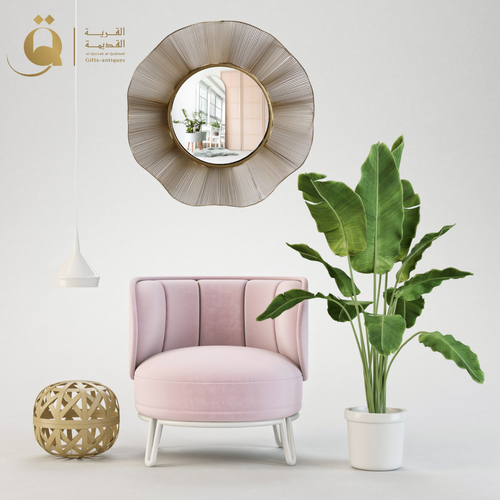 مرآة فلور 92x92x50 سم- ذهبي