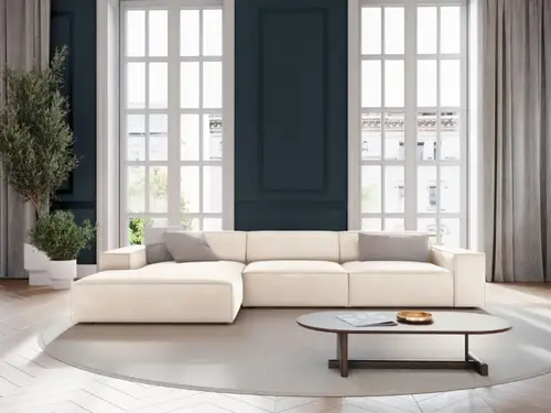 كنب زاوية حرف L رويال هوم 280×200×75 سم - بيج