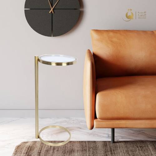 Metallic side service table, 25.5*61.5 cm - Gold