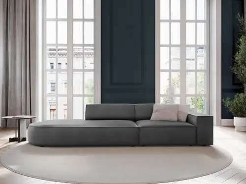 كنب زاوية رويال هوم 85×280×80 سم - رمادي