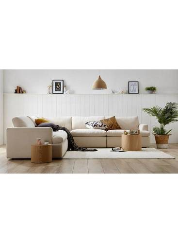 كنب زاوية حرف L رويال هوم 300x95x90 سم - بيج