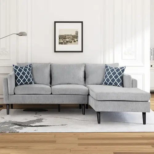 كنب زاوية حرف L رويال هوم 180×270×80 سم - رمادي فاتح