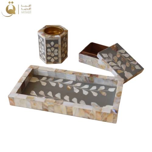 طقم مبخرة أبولو فلور - ايفوري