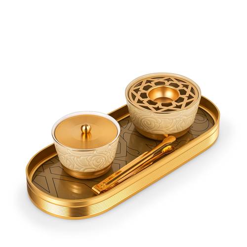 Incense Burner Elegant Design Of 4 Pieces From Majlis - Beige