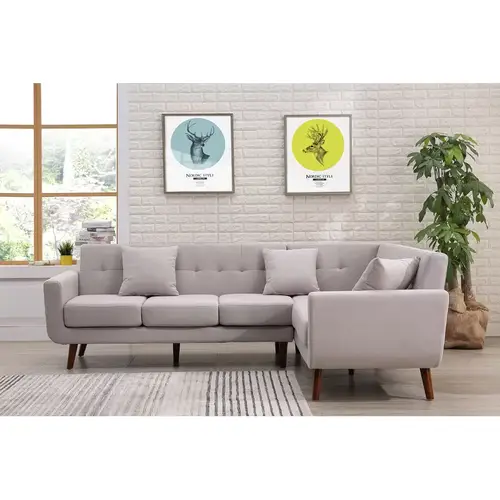 كنب زاوية جرف L رويال هوم 230×280×85 سم - رمادي فاتح