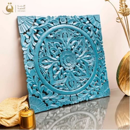 لوحة جدارية فلور فنتج 90x90 سم - تركواز