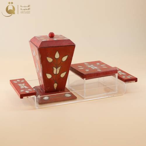 طقم مبخرة شامي - أحمر