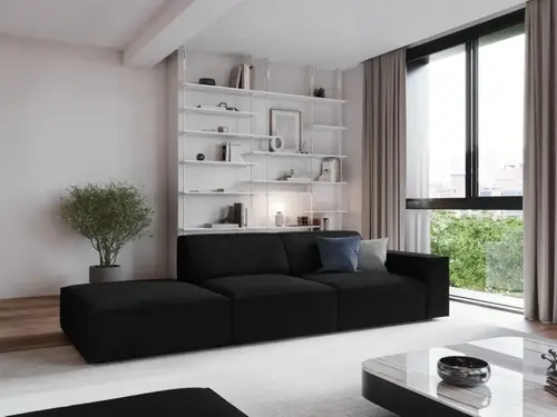 كنب زاوية رويال هوم 85×250×80 سم - اسود