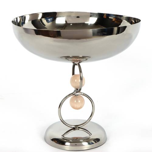 Stainless steel dessert stand with legs from the Fadha collection, size 21*21*20 cm