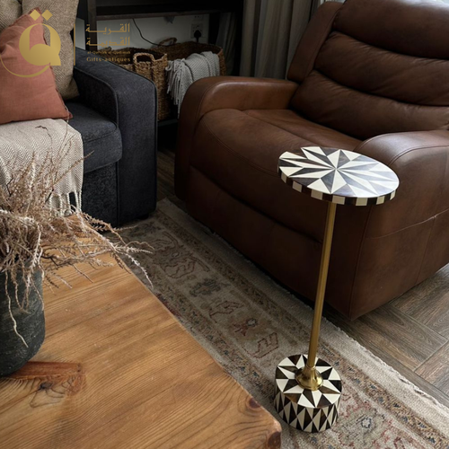 Geometric Side Table 25 cm - Brown