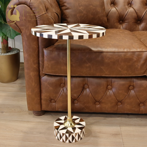 Side Table Geometric 35cm - Brown