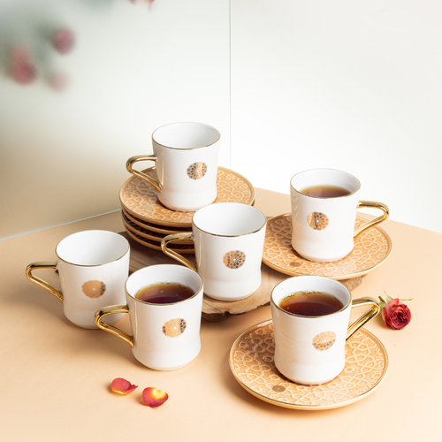 Porcelain Tea Set Rosette - Orange