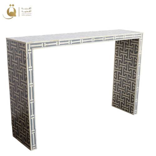 Apollo Console Table Hermes Pattern - ivory