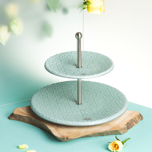  Serving Stand Rosette - Blue