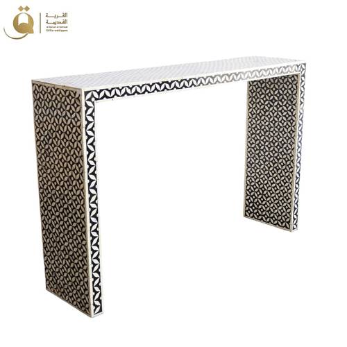 Apollo Console Table Diamond Pattern - Black