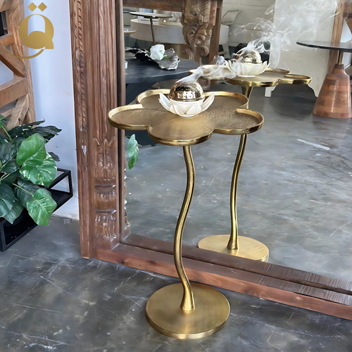 Flower Side Table - Gold