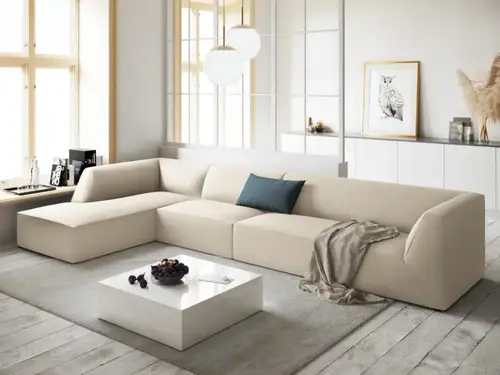 كنب زاوية حرف L رويال هوم 320×200×70 سم - بيج