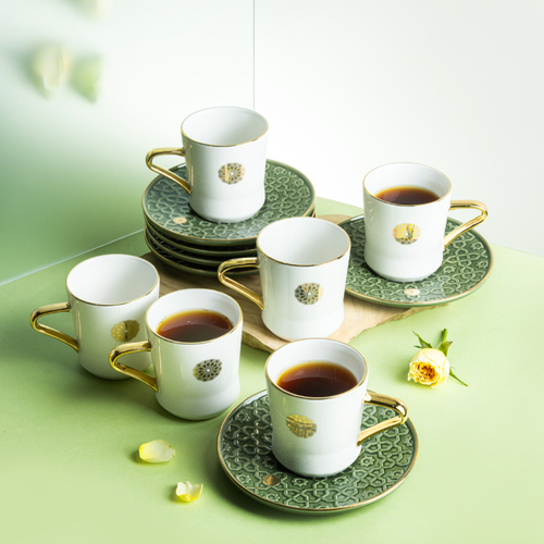 Porcelain Tea Set Rosette - Green