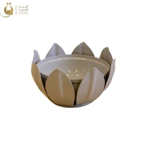 زبدية تقديم لوتس صغير - رمادي