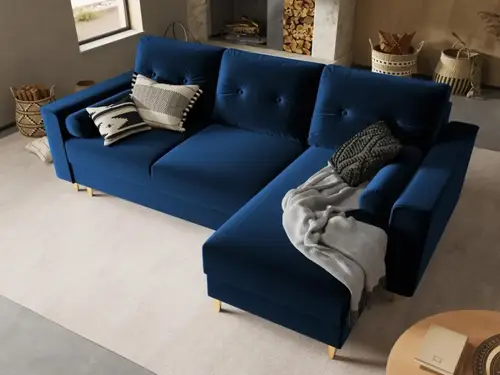 كنب زاوية حرف L رويال هوم 180×260×80 سم - ازرق داكن